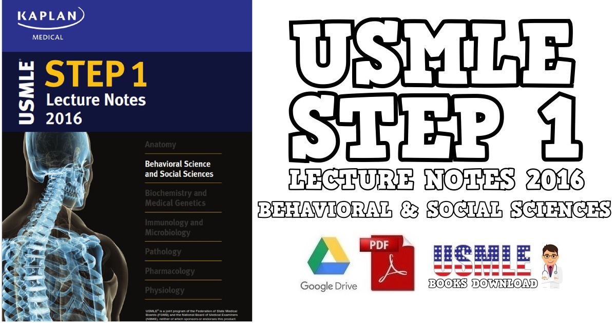 USMLE Step 1 Lecture Notes 2016: Behavioral Science and Social Sciences PDF
